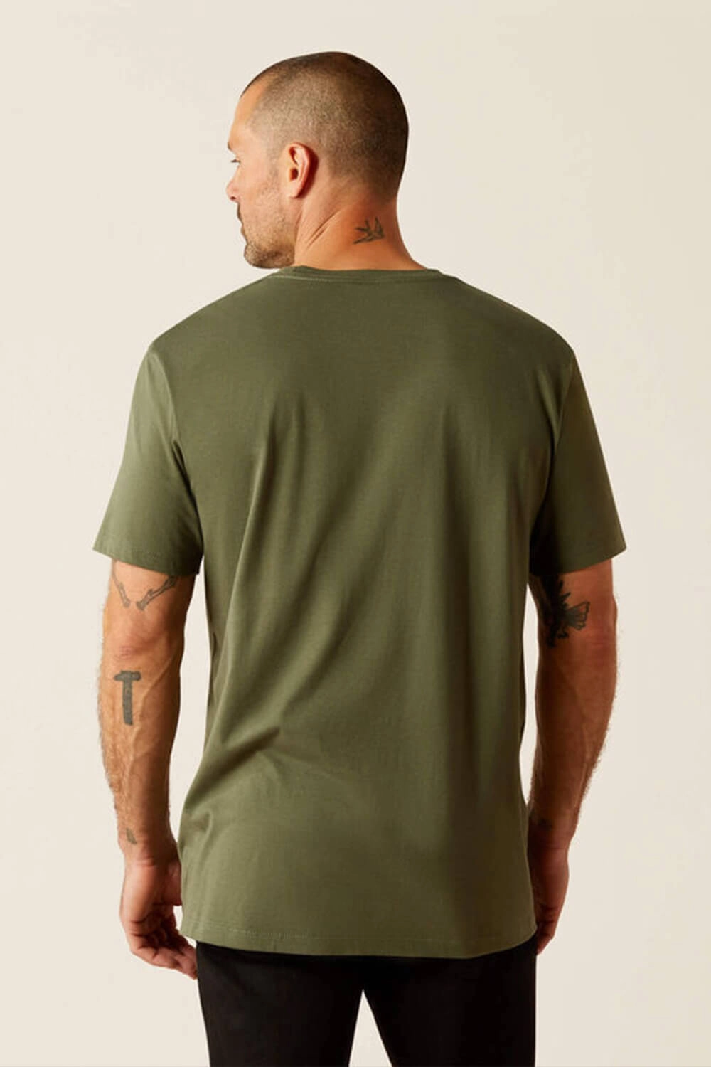 Layered Collar Timeless Wear Ariat Patriot Stripe T-Shirt for Men in Green | 10054833-SURPLUSGREEN