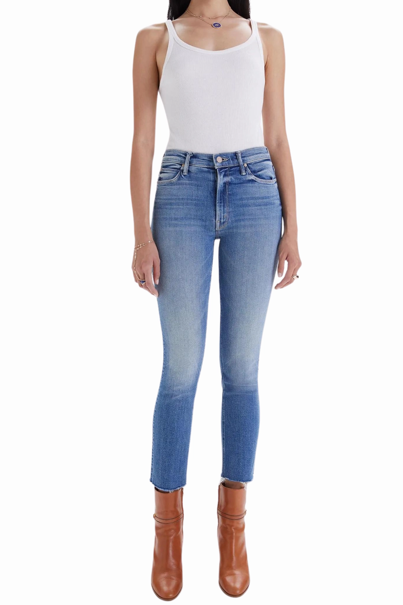 Mid Rise Dazzler Ankle Fray in Riding the Cliffside Anti Odor Fabric Treatment Popular Option