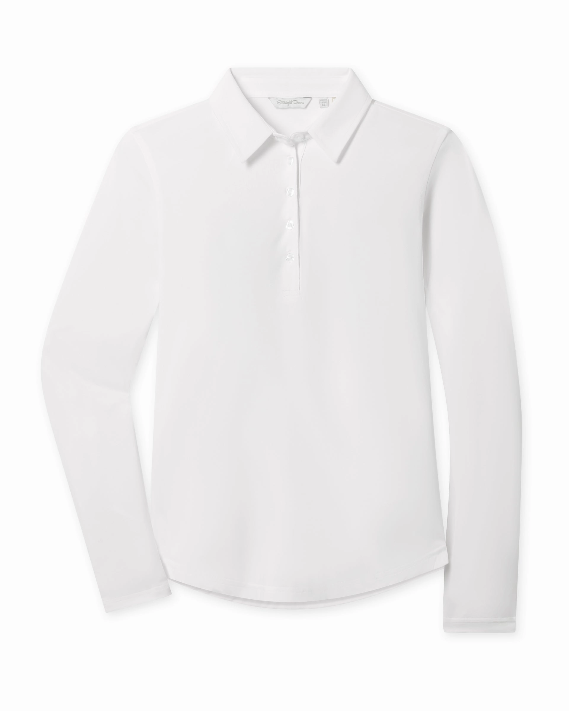 Midday Long Sleeve Polo - White Classic Top Fit Comfort