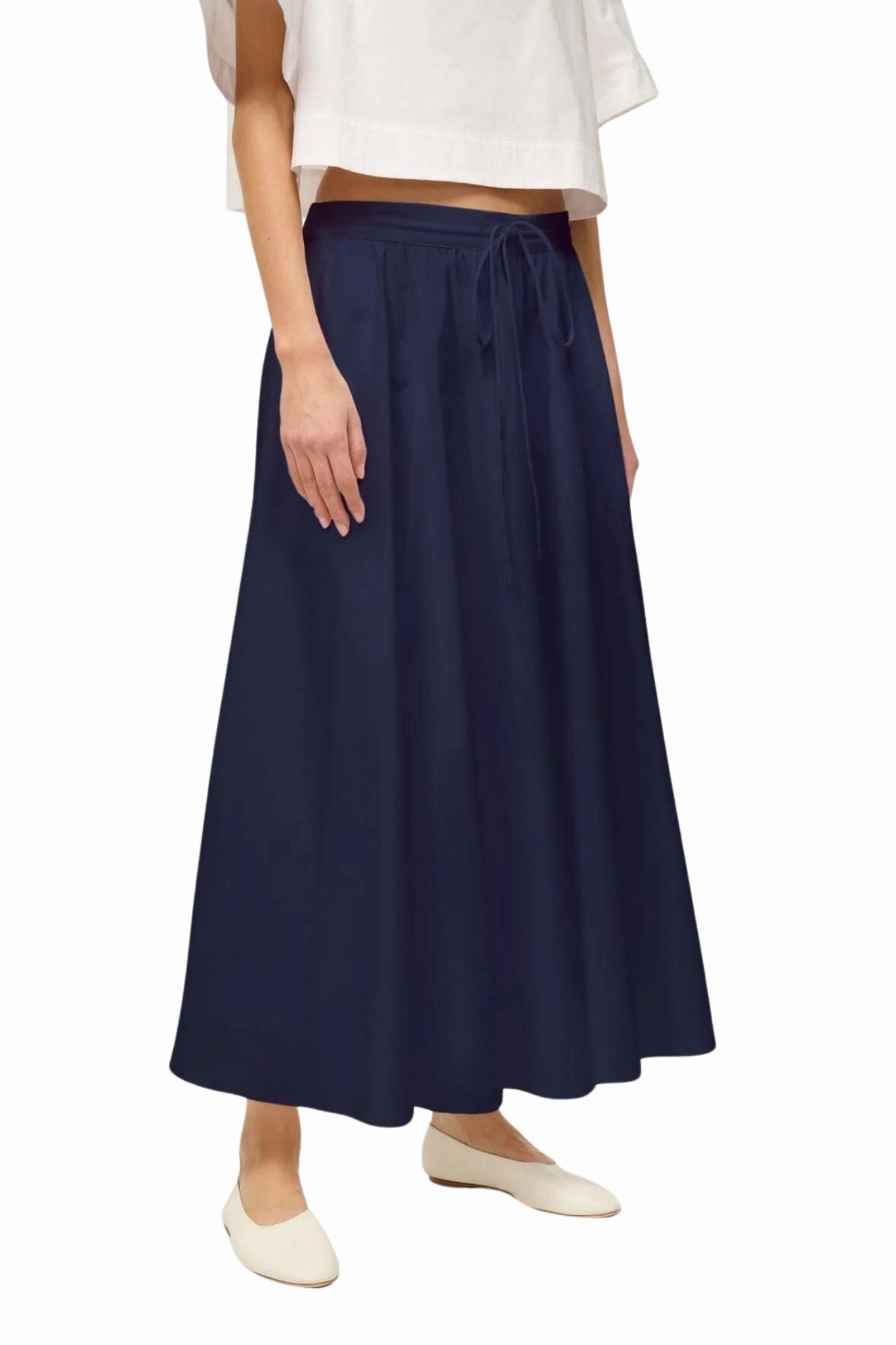 Roll Up Hem Eden Skirt in Navy