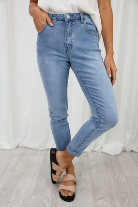 Cozy Casual Durable Fabric Mum Babe Jeans