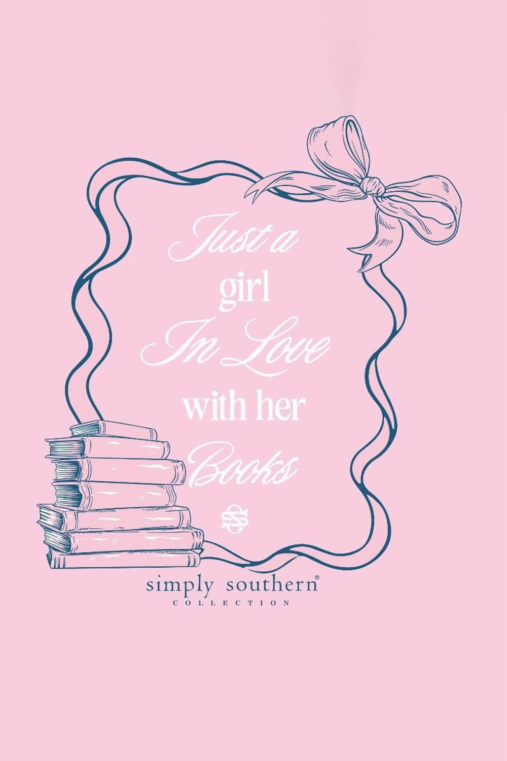 Simply Southern Just A Girl T-Shirt for Women in Pink | SS-BOOKLOVE-WSHPNK Trendy Wearable Comfortable Casual