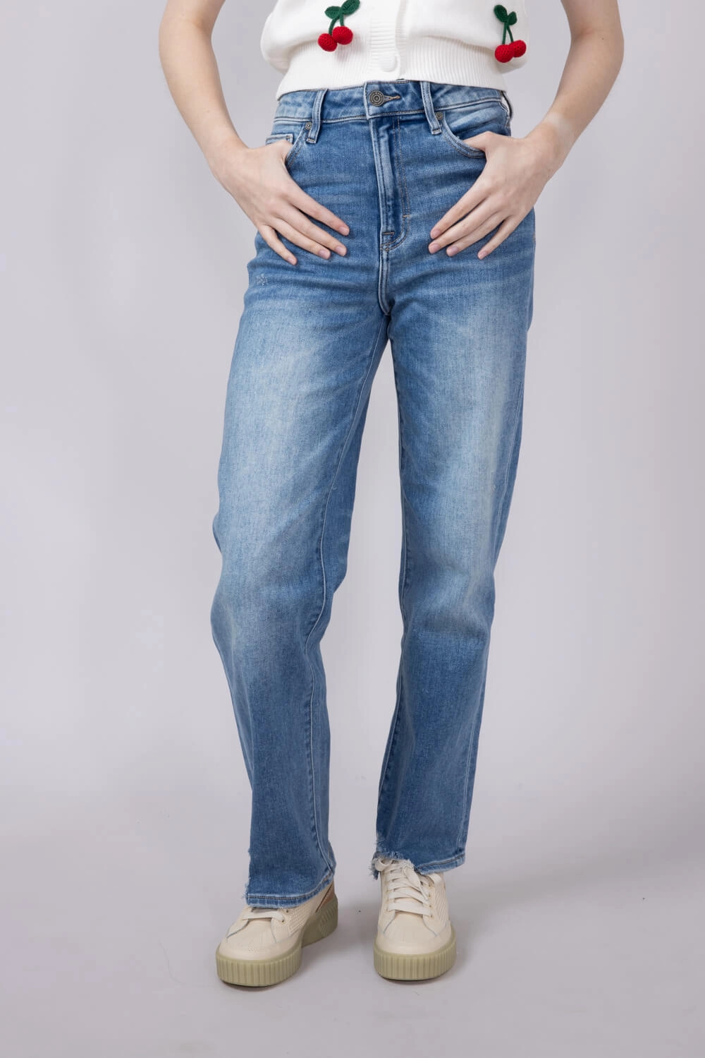 Hidden Tracey High Rise Straight Leg Jeans for Women | HD1555ST-VT Recycled Cotton Blend School Fit