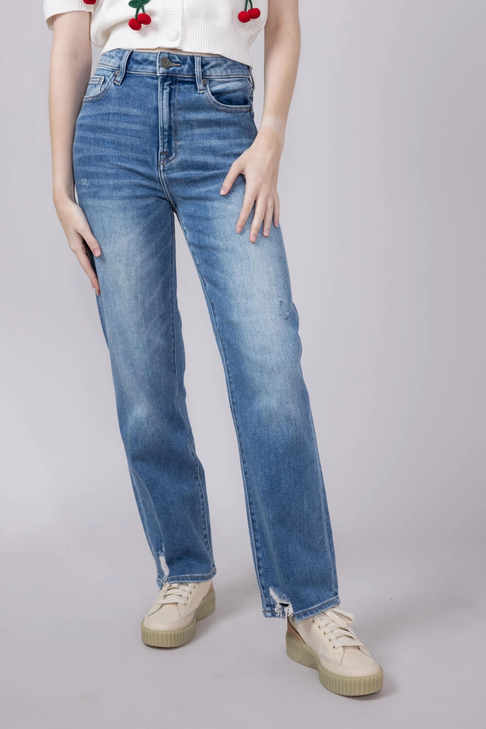 Fashionable Touch Hidden Tracey High Rise Straight Leg Jeans for Women | HD1555ST-VT