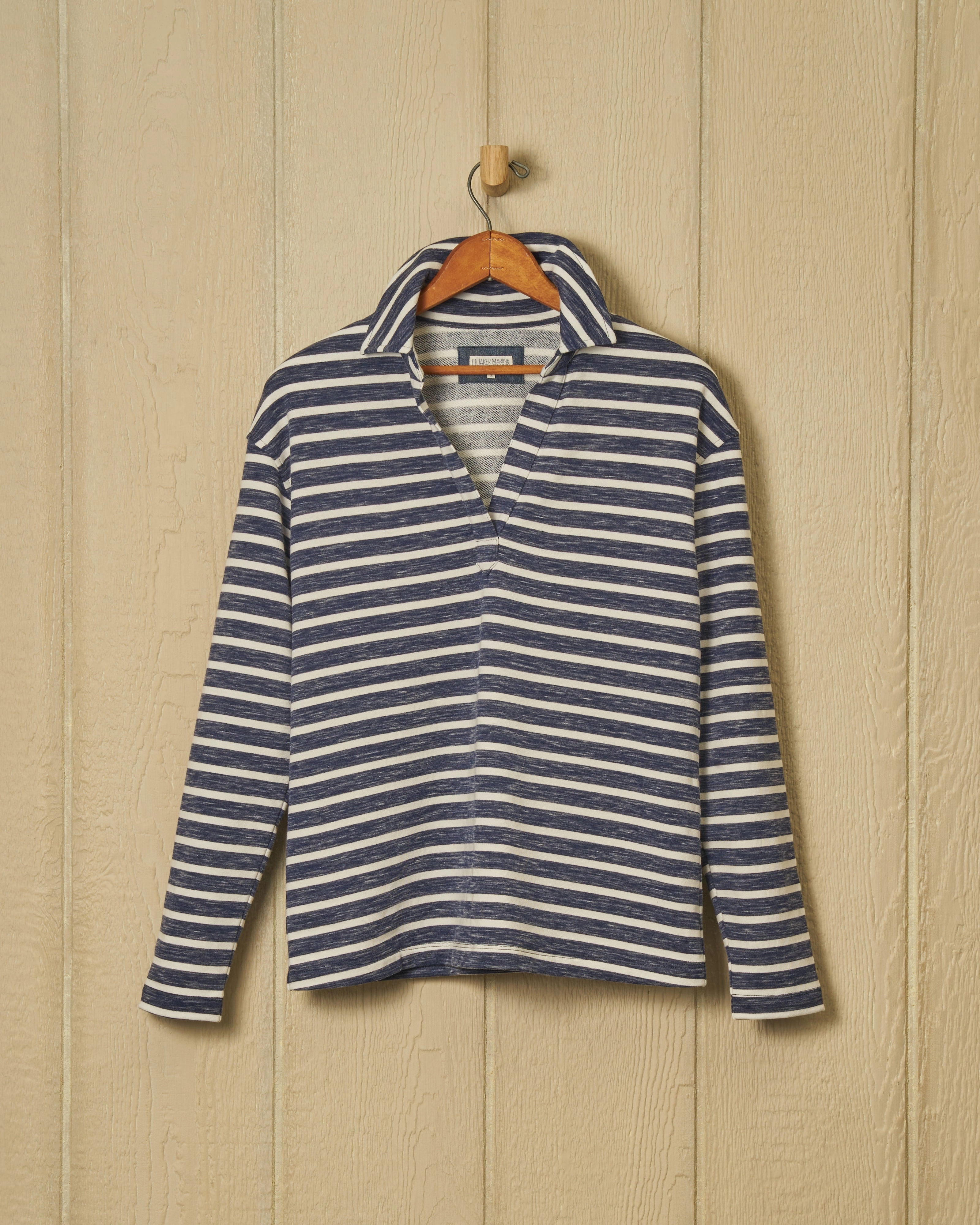 Inlet Pullover in Heather Indigo/Cream Loopback Terry Stretch Fit