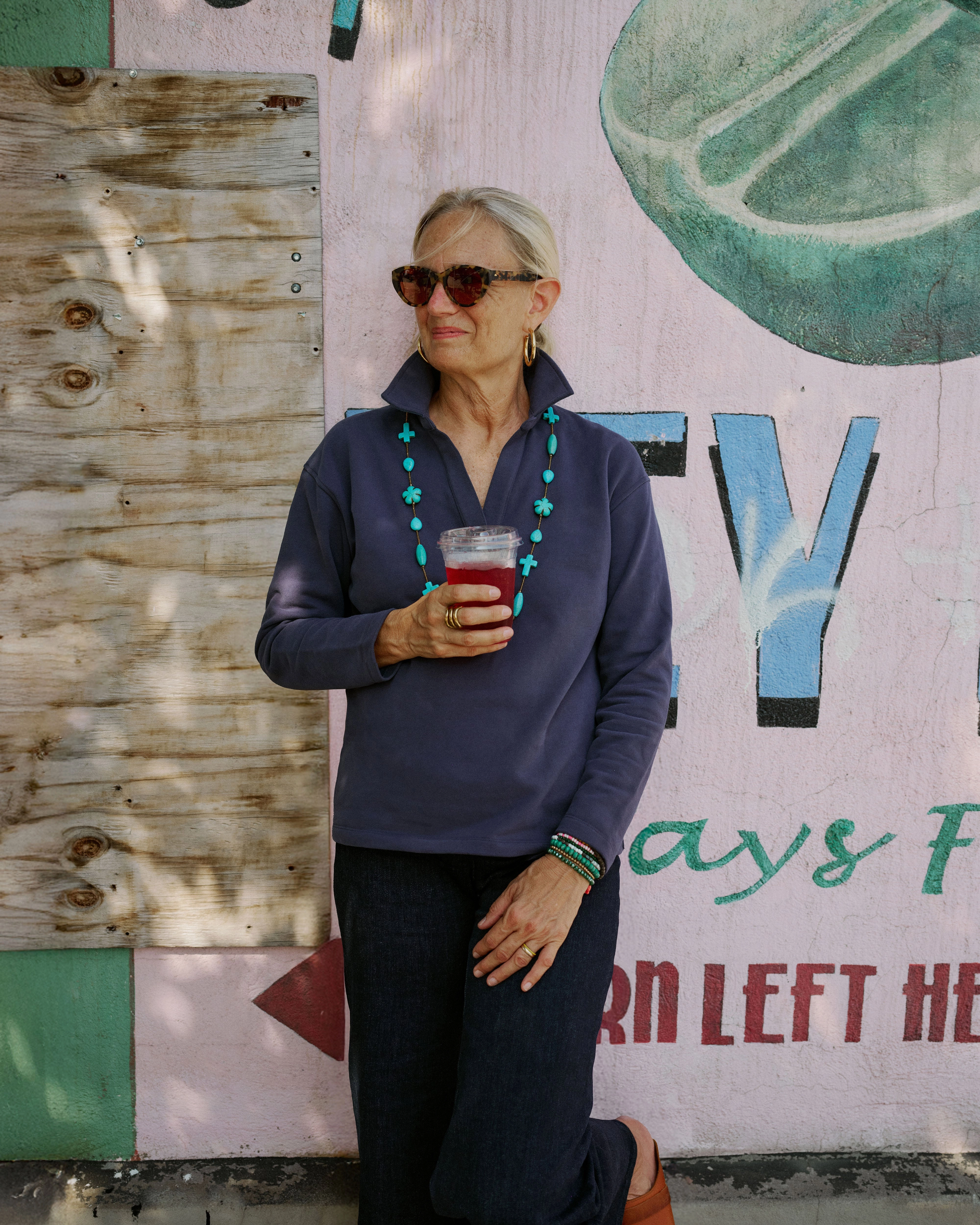 Inlet Pullover in Navy Loopback Terry HighElasticity Thread