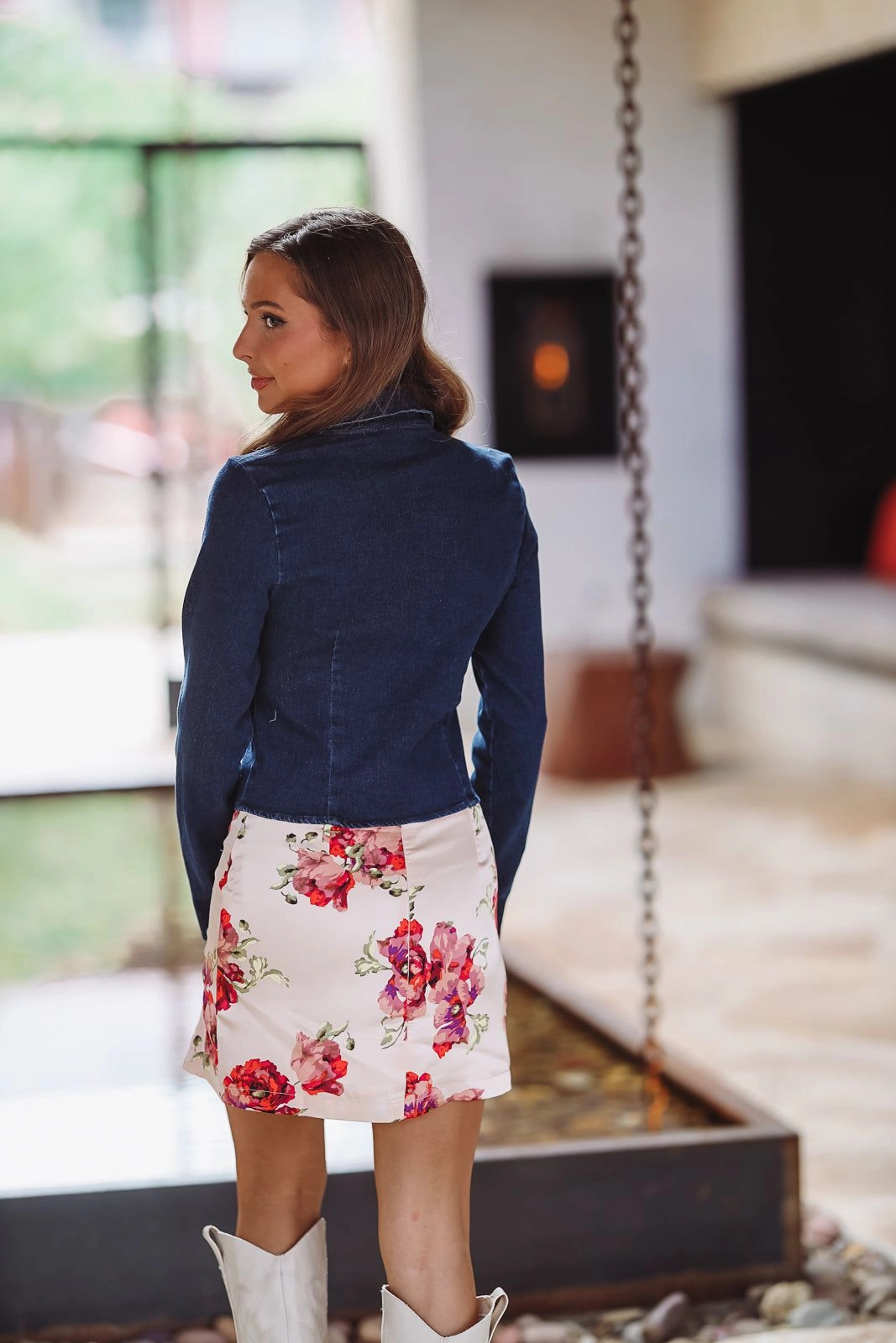 Tied with a Bow Denim Top - Denim Flattering Drape