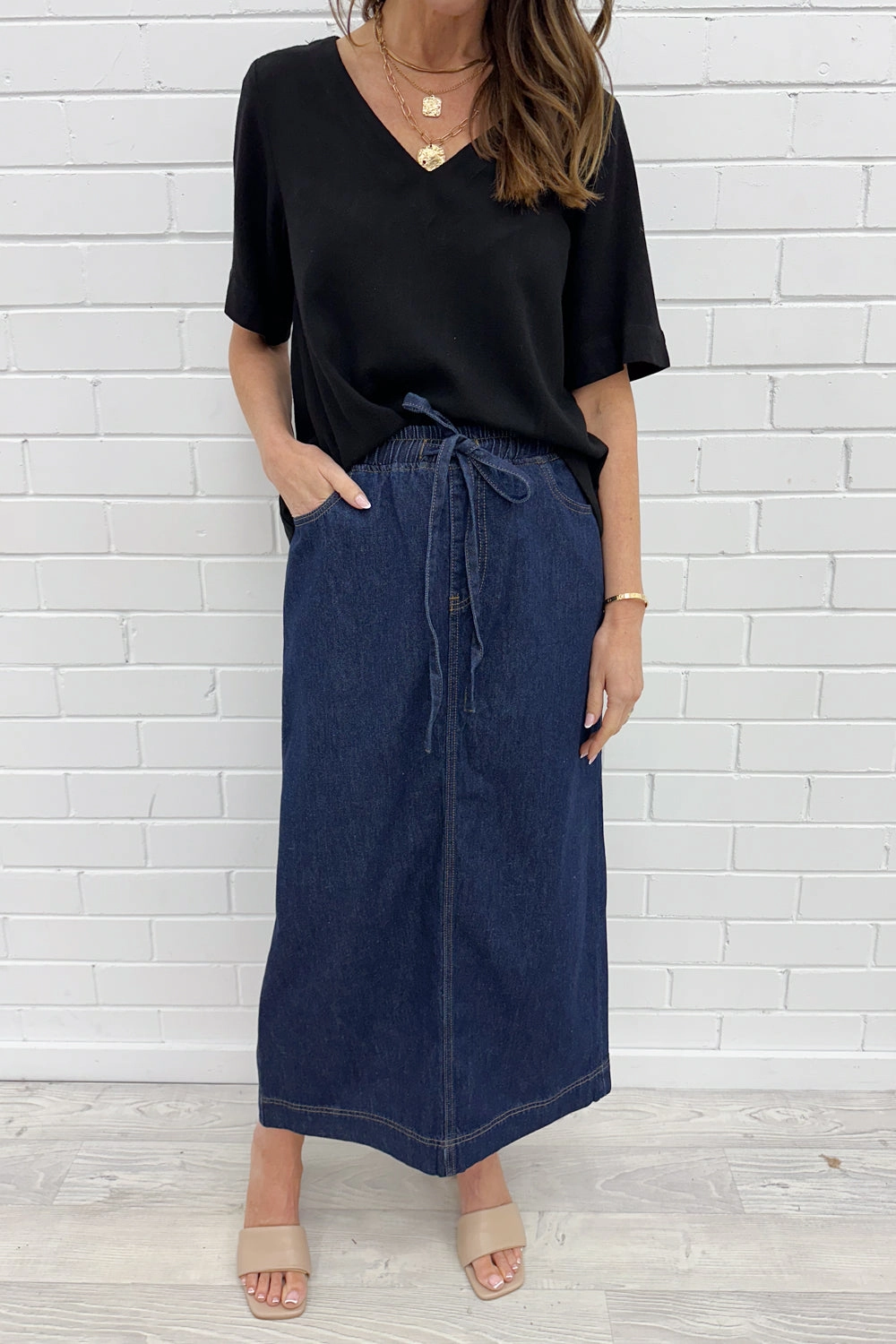 Comfort Style Tough Style Sonya Denim Maxi Skirt