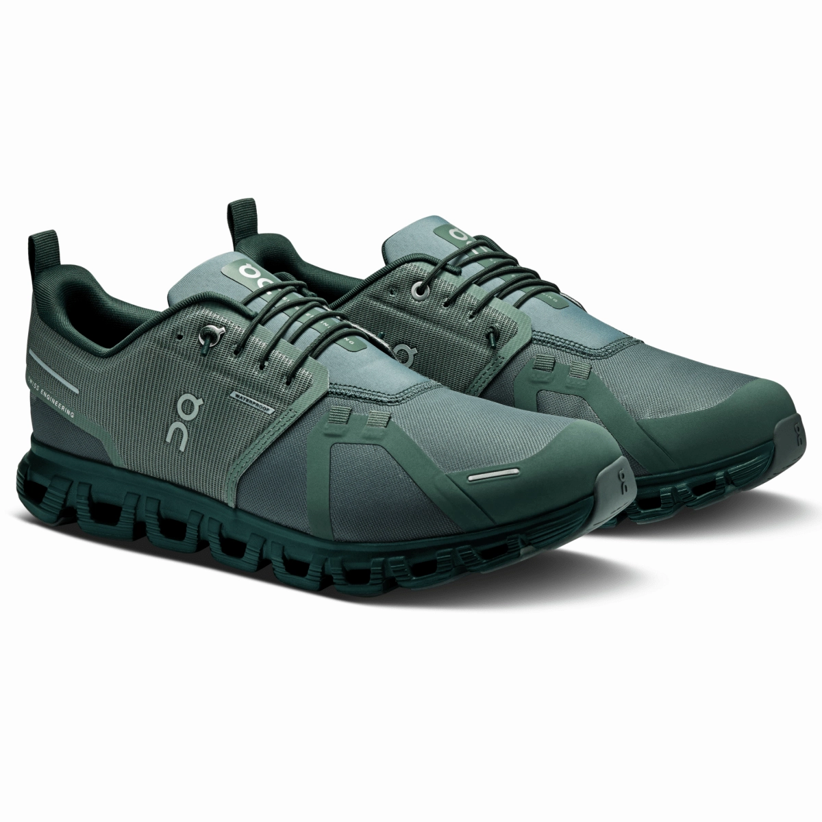 On Running Men's Cloud 6 Waterproof Olive/Evergreen Hyper Elastic Polymer