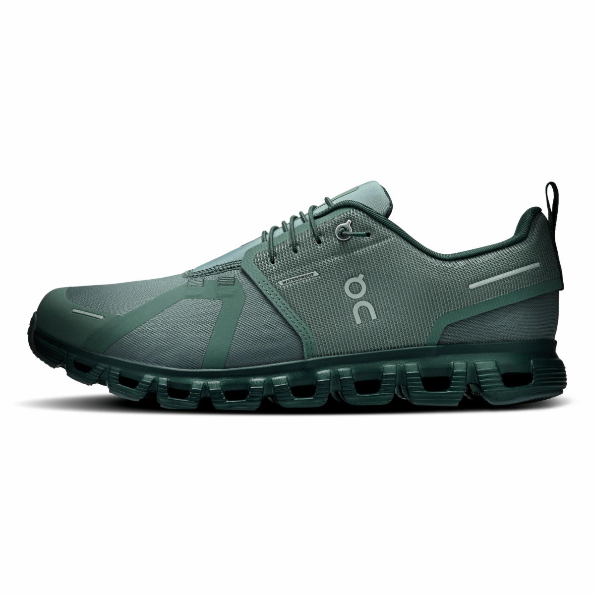 On Running Men's Cloud 6 Waterproof Olive/Evergreen Smooth Outsole Abrasion Guard