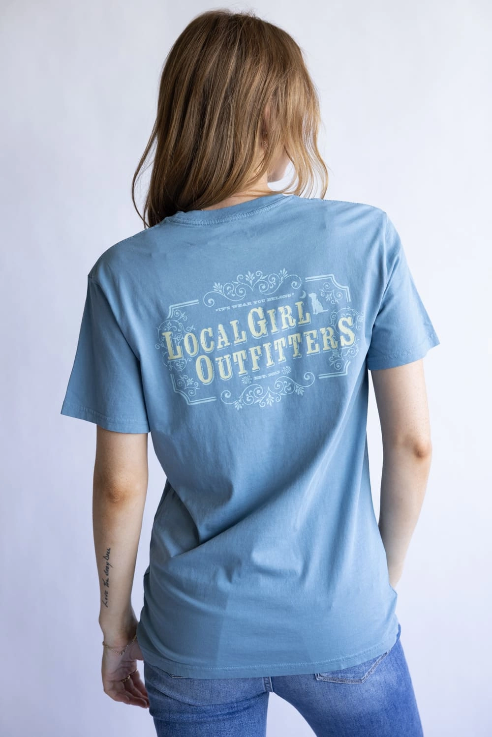 Local Girl Western Whiskey T-Shirt for Women in Slate | L5100045-SLT Comfy Wear