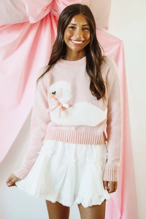 My Swan Song Sweater - Pink Summer Style Ribbed collar