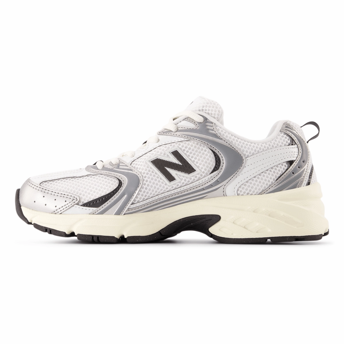 New Balance Men's U530ESA Silver Metallic/Black Cement Highquality Gusseted Tongue Design