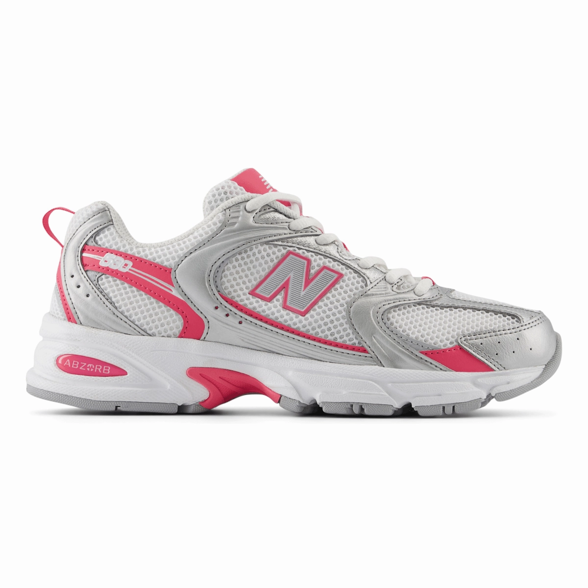 Comfort-Oriented New Balance Men's U530RSB Silver Metallic/Dragon Berry/White