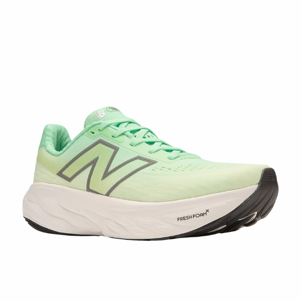 New Balance Women's Fresh Foam X 1080v14 Wide White/Green pronation - control - feature shoes