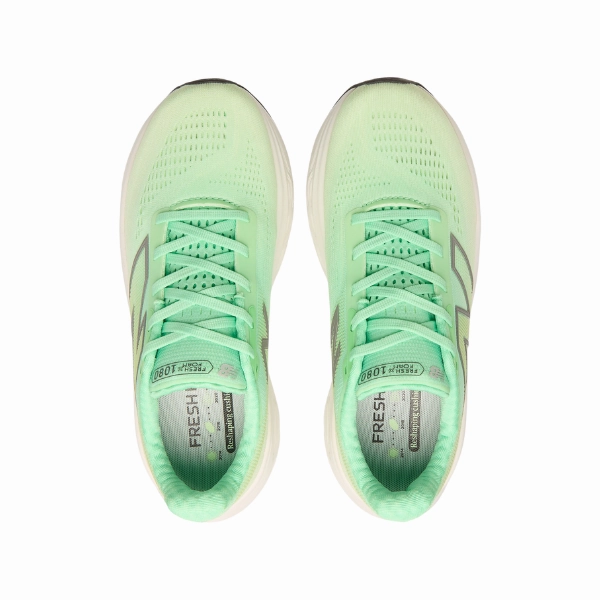 New Balance Women's Fresh Foam X 1080v14 Wide White/Green slip - on design lace - decorated running gear
