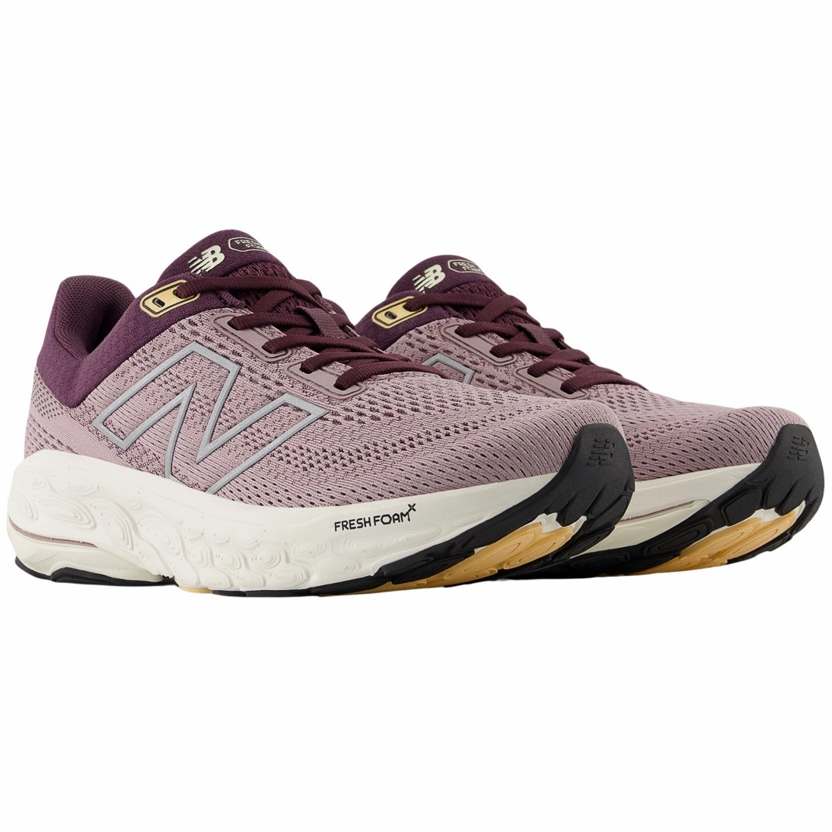 Abrasion Resistant Toe New Balance Women's Fresh Foam X 860v14 W860J14 Ice Wine/Plum Brown/Silver Metallic