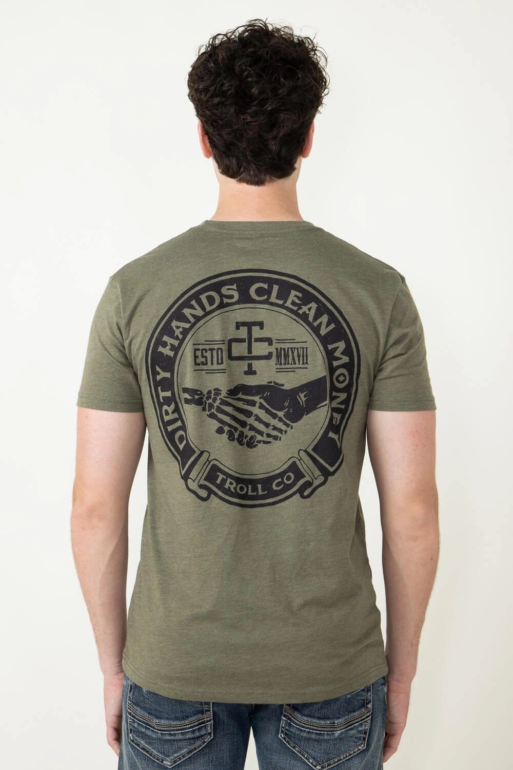 Troll Co Haggler T-Shirt for Men in Military Green | TC0740-MILITARYGRN Street Style