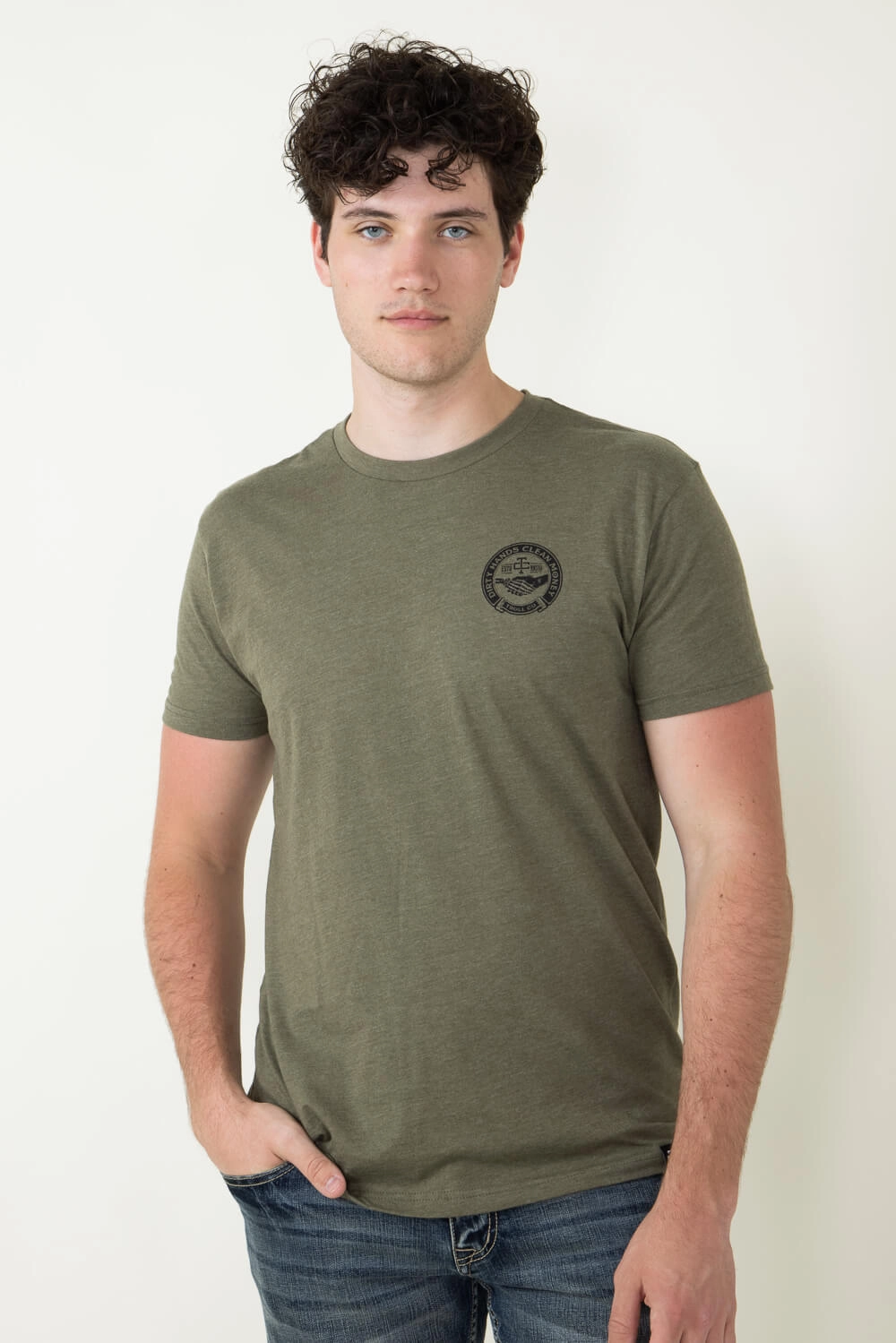 soft look Effortless Layer Troll Co Haggler T-Shirt for Men in Military Green | TC0740-MILITARYGRN