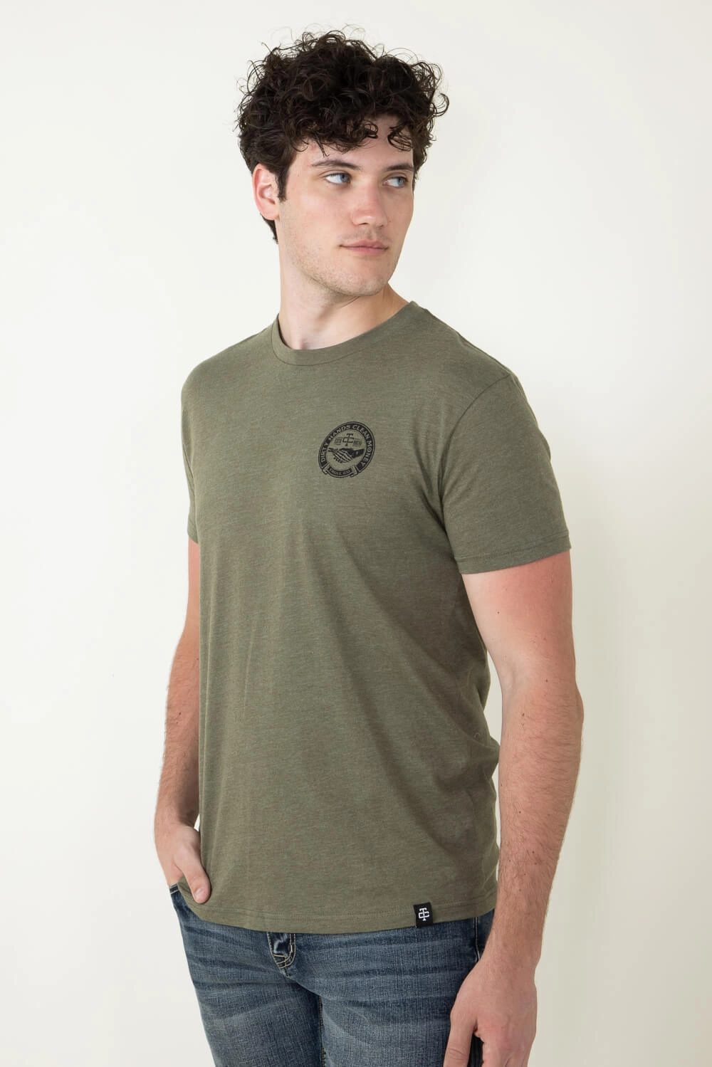 fade resistant color Easy Wear Option Troll Co Haggler T-Shirt for Men in Military Green | TC0740-MILITARYGRN