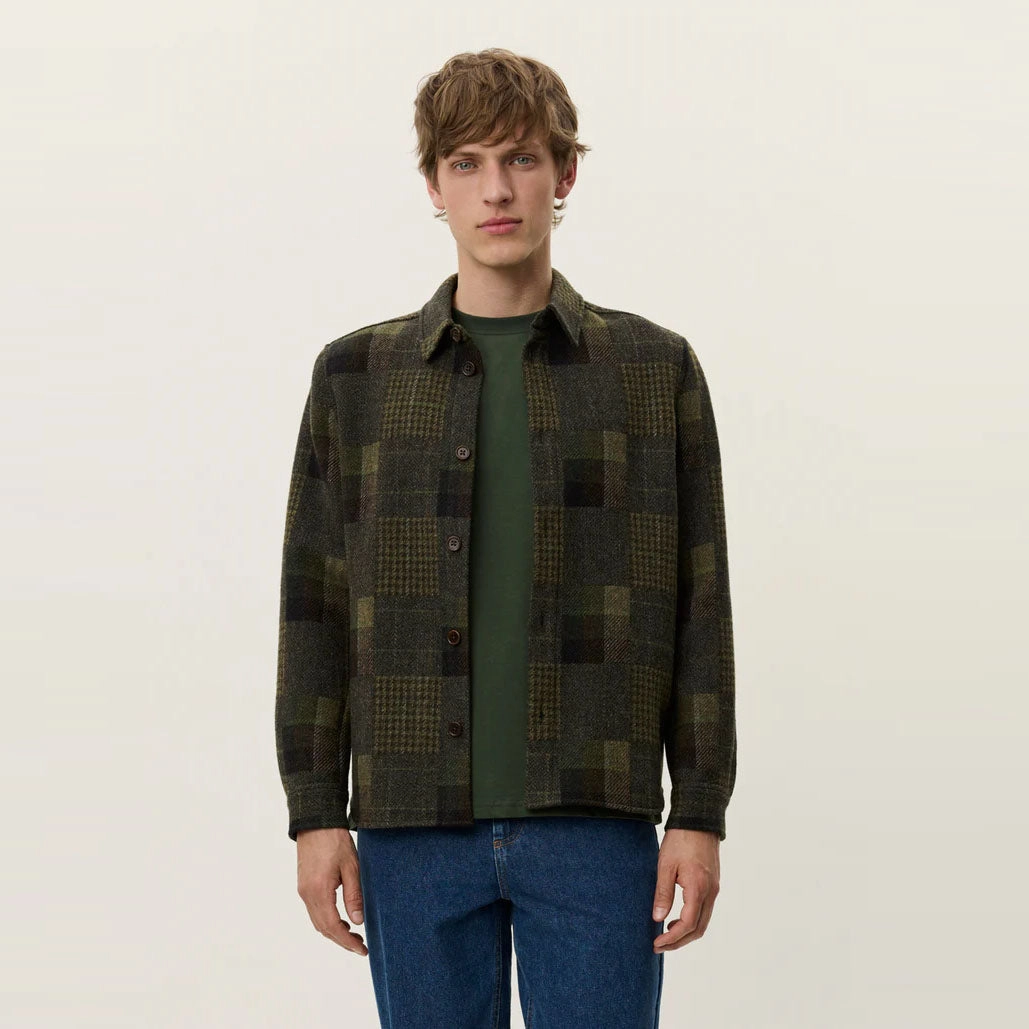 Kody Patchwork Wool Overshirt (Duffel Bag) Multi Pocket Design