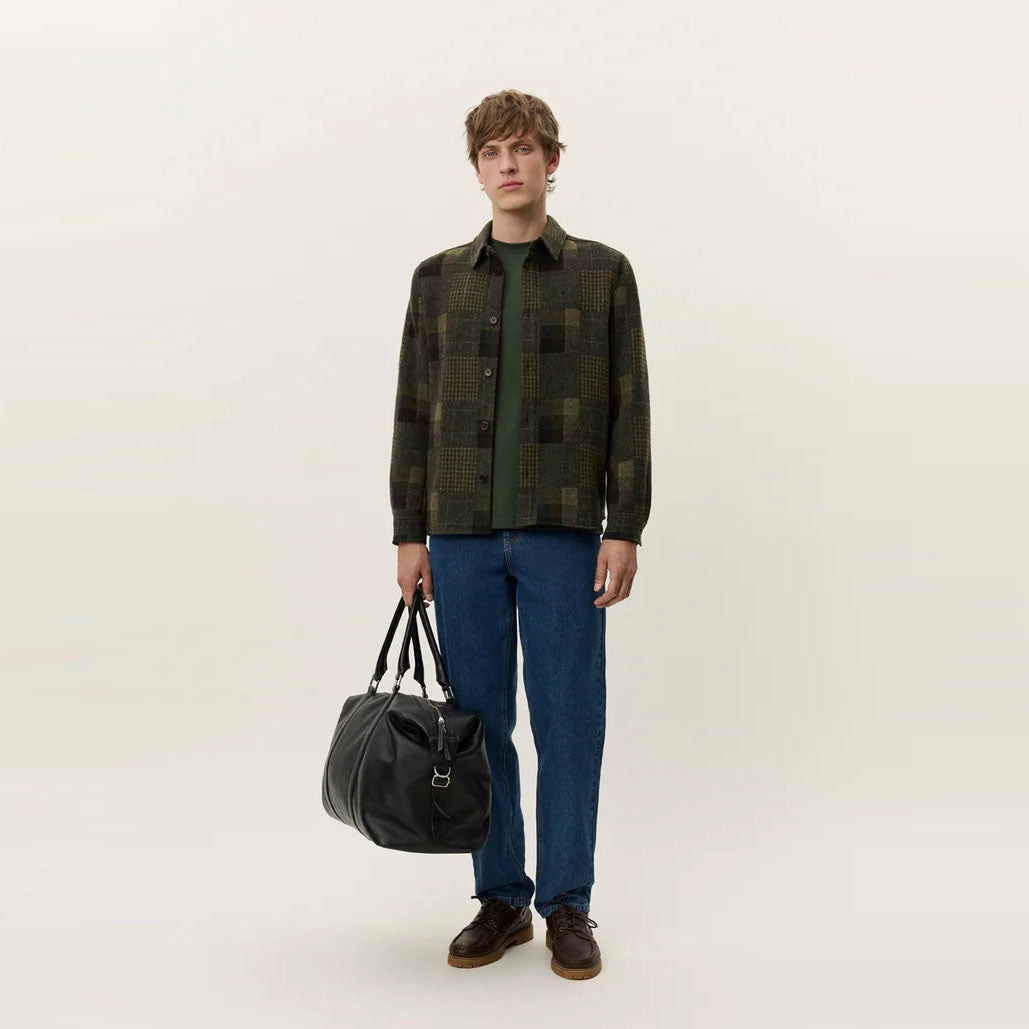 Kody Patchwork Wool Overshirt (Duffel Bag) Professional Look