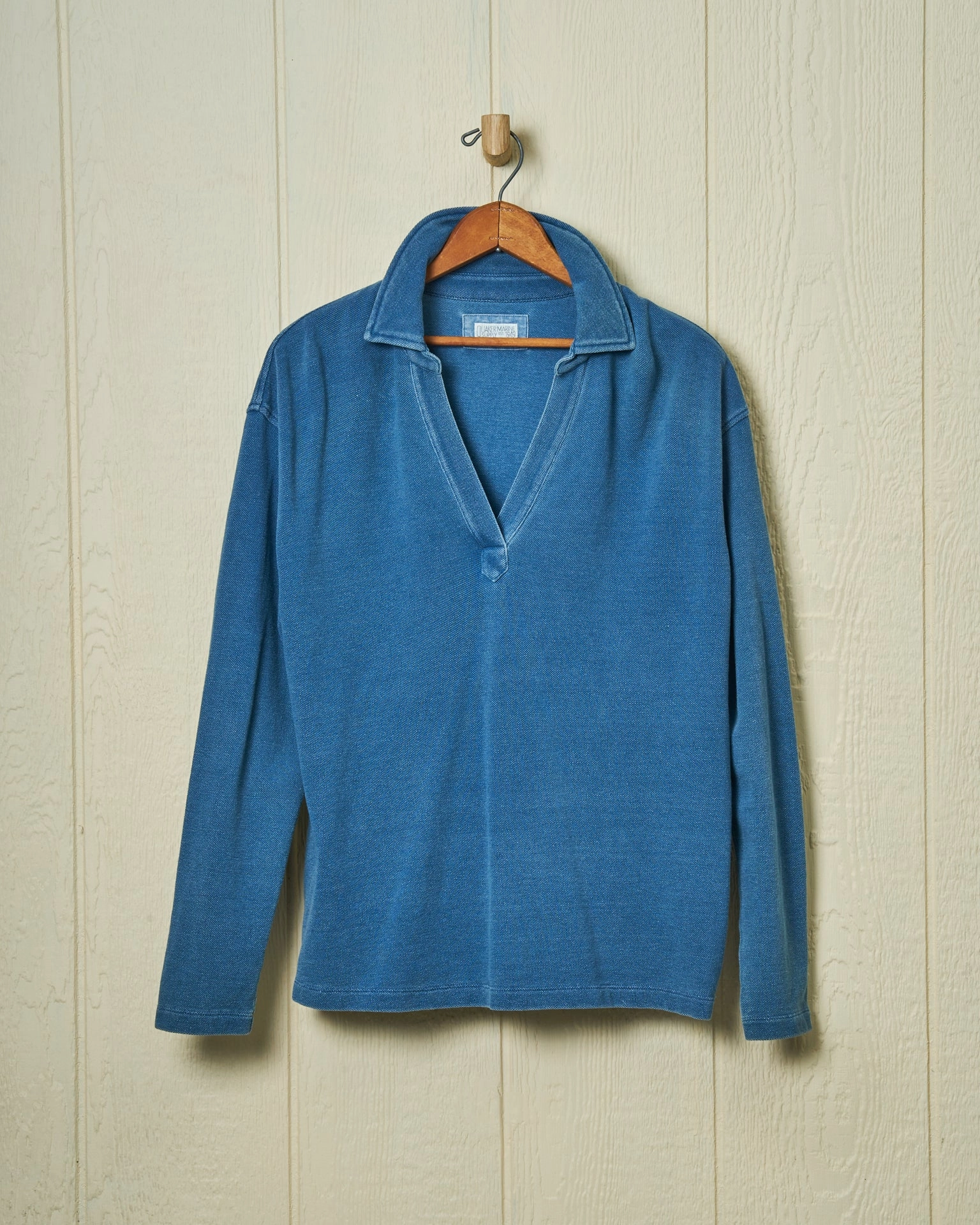 Moisture Management Indigo Inlet Pullover in Heavyweight Pique