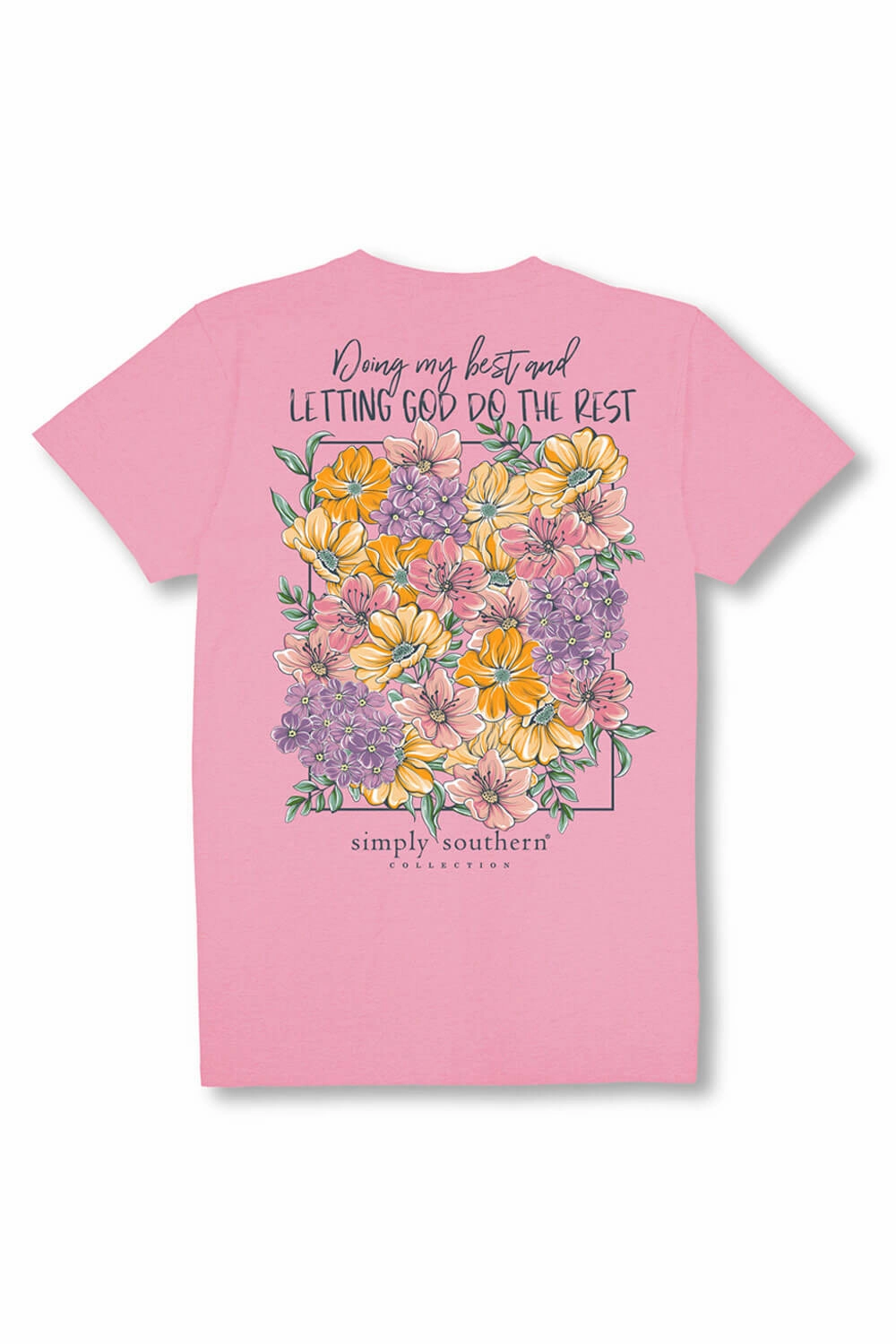 Simply Southern Plus Size Doing My Best T-Shirt for Women in Pink | EXT-SS-BEST-FNCYCNDY Elderly clothing