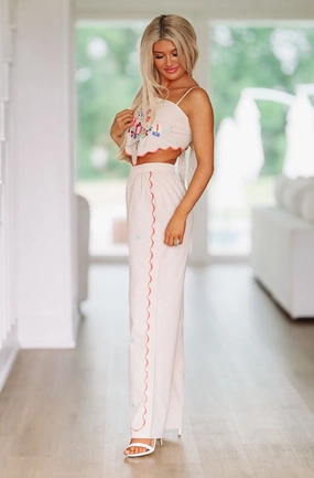 Getaway Top and Pant Set - Taupe Moisture Management Layered Neckline Details