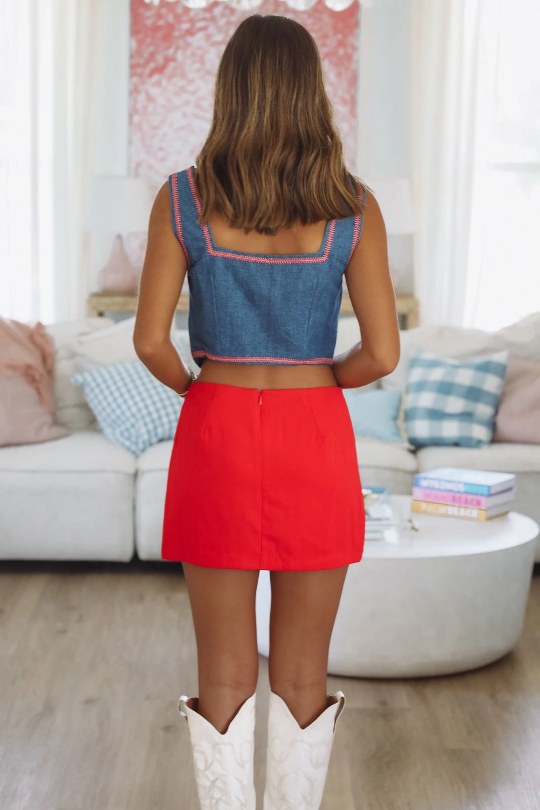 Novalie Crop Top - Denim Breathable Ventilation