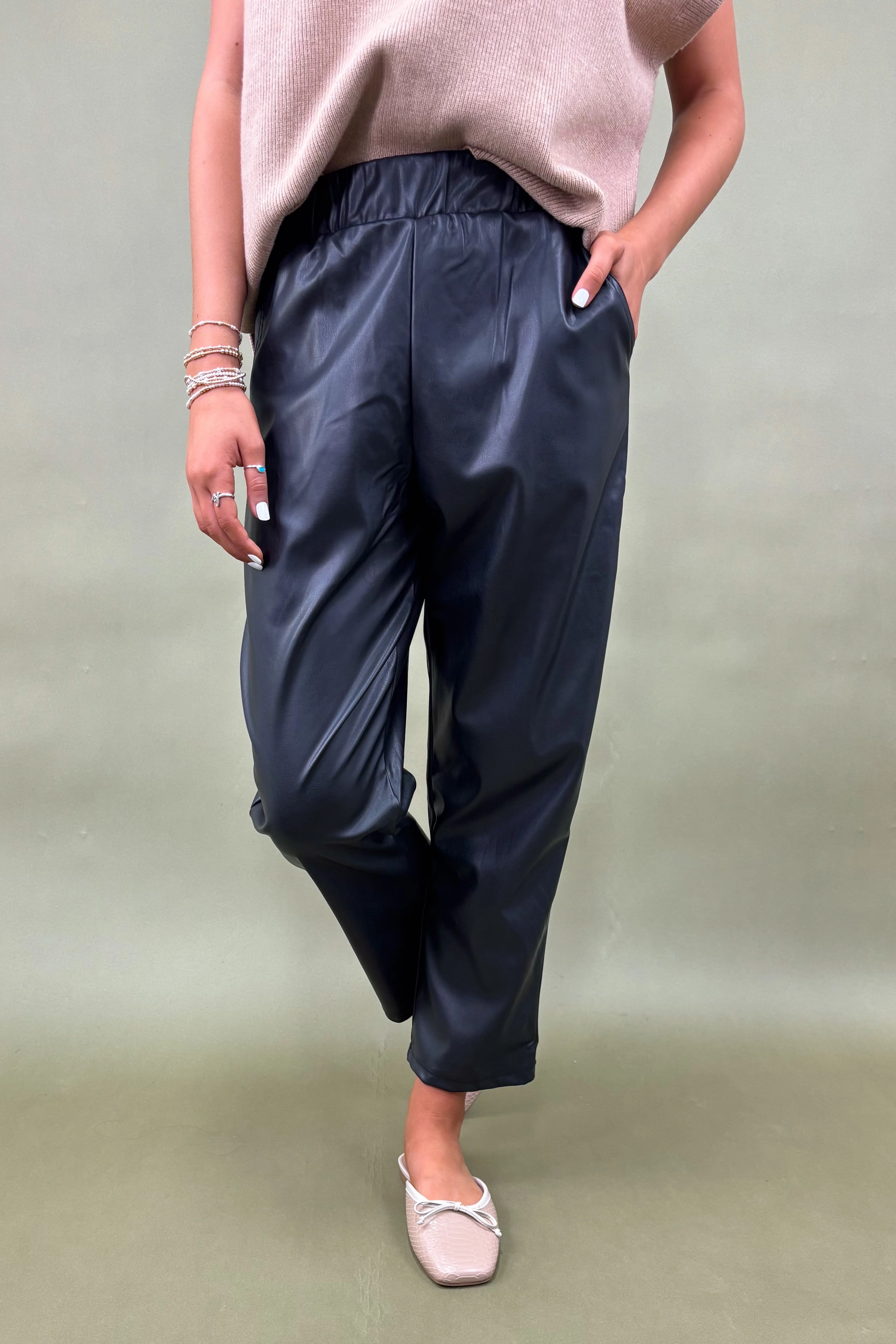 On The Edge Faux Leather Pants Flexible Movement Casual Performance Fit