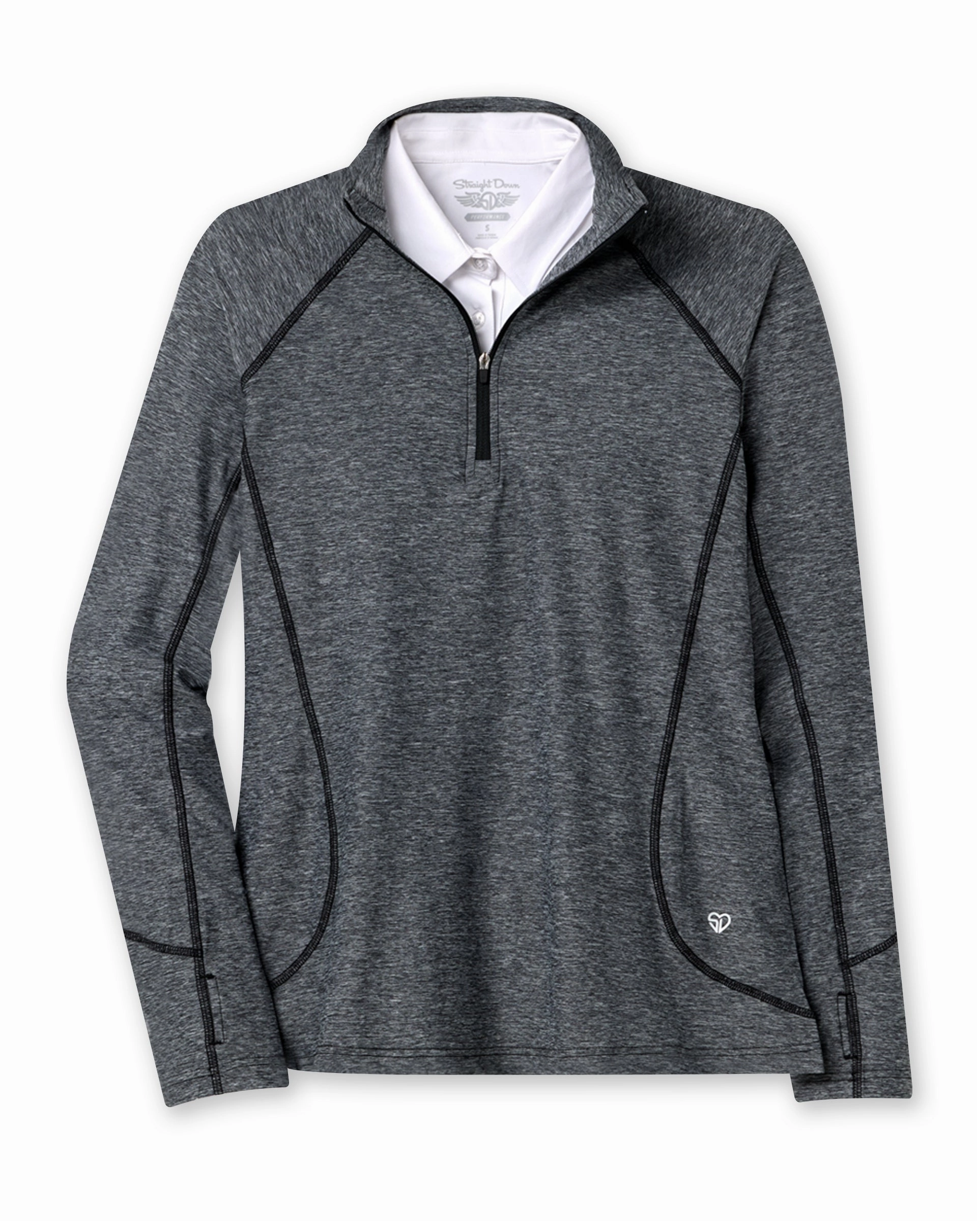 Polyester Material Claire Quarter Zip - Black