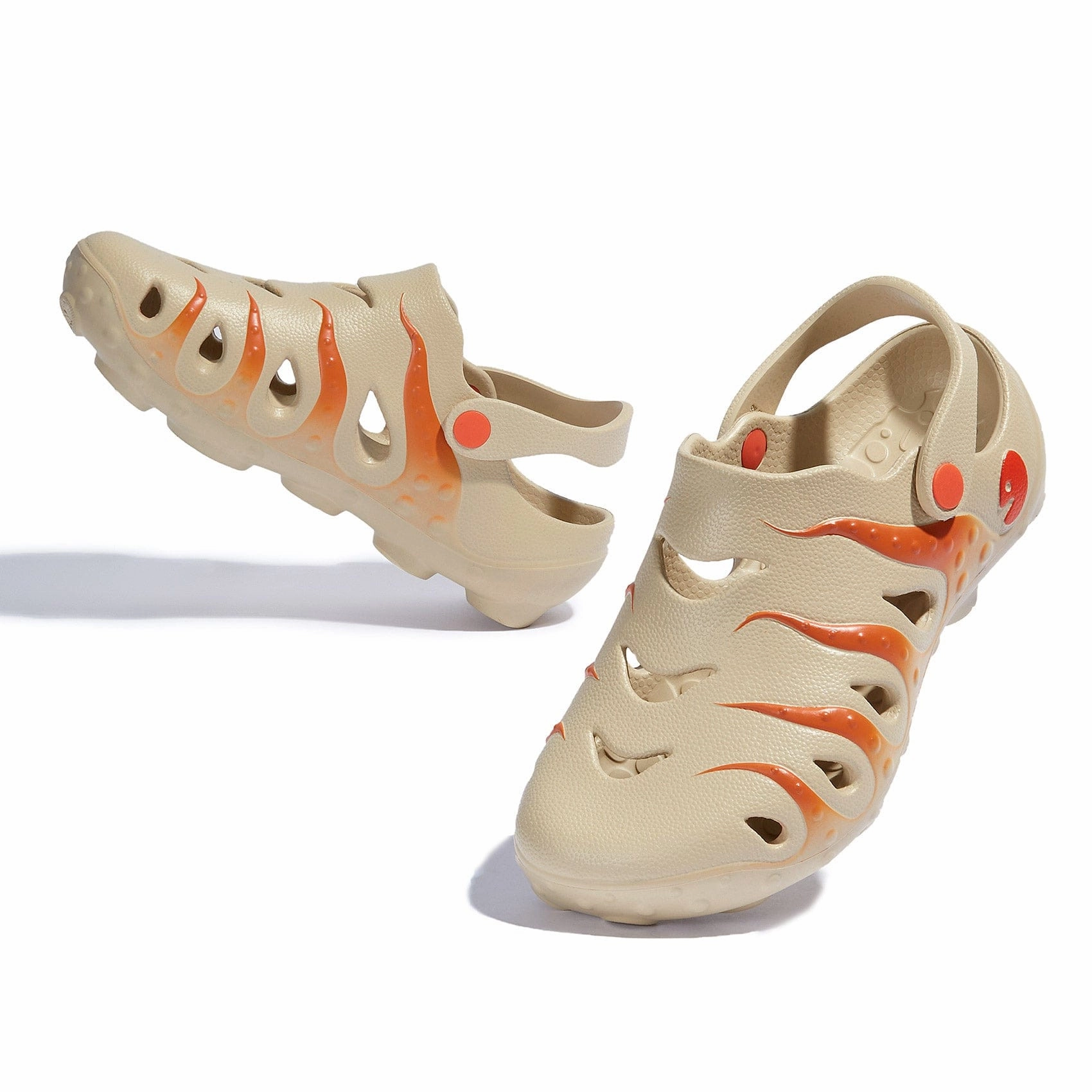 Orange Brown Octopus I Women adjustable shoes