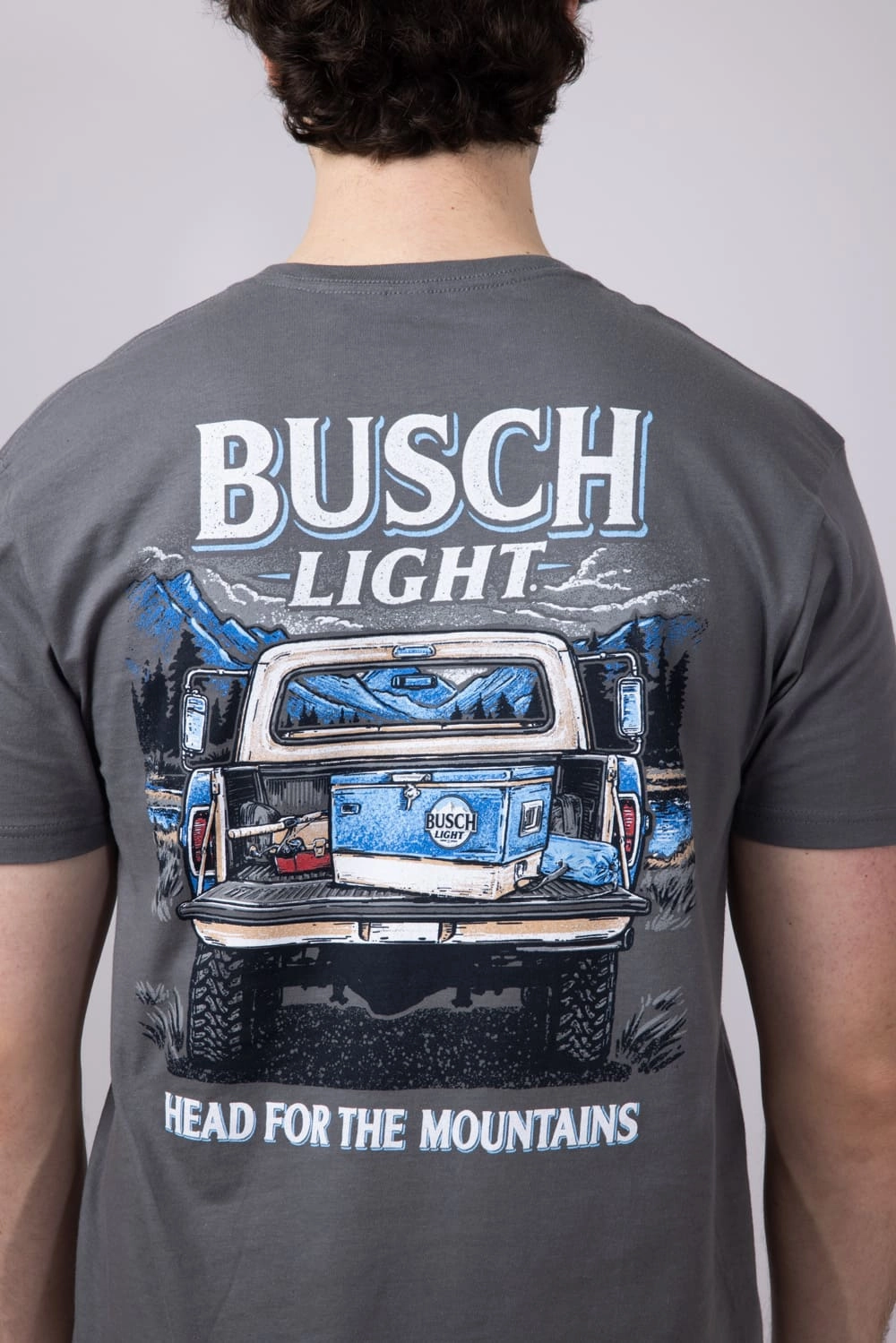 Busch Light Truck Cooler T-Shirt for Men in Charcoal | 2220-CHARCOAL On-the-Go Fashion