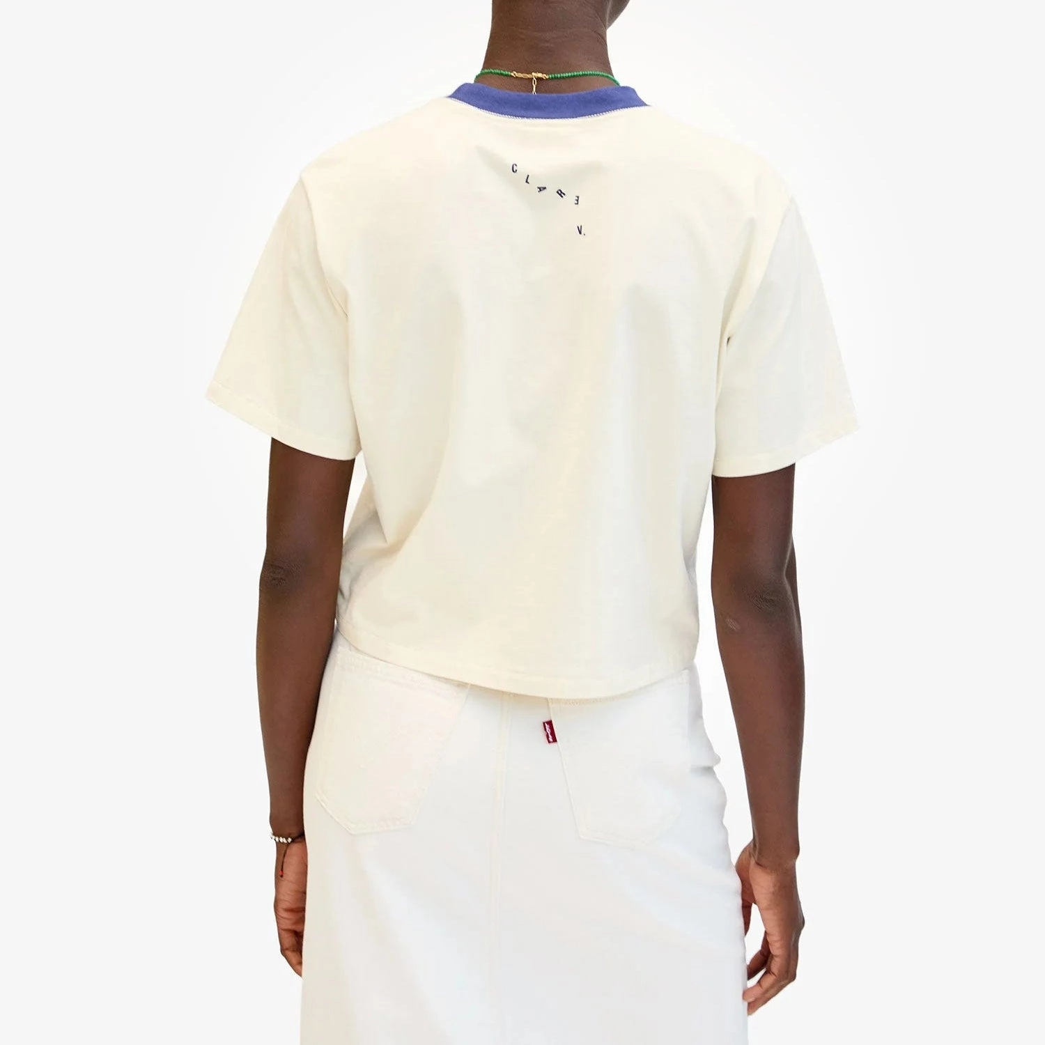 "Block Ciao" Le Carre Tee (Cream) Non Restrictive Armhole Cut