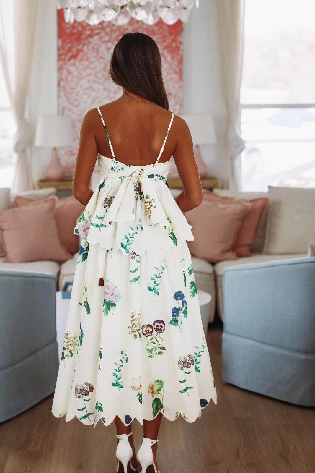 Relaxed Sweatshirt Brushed Microfiber Surface Palm Paradise Top - Ivory, Green and Purple