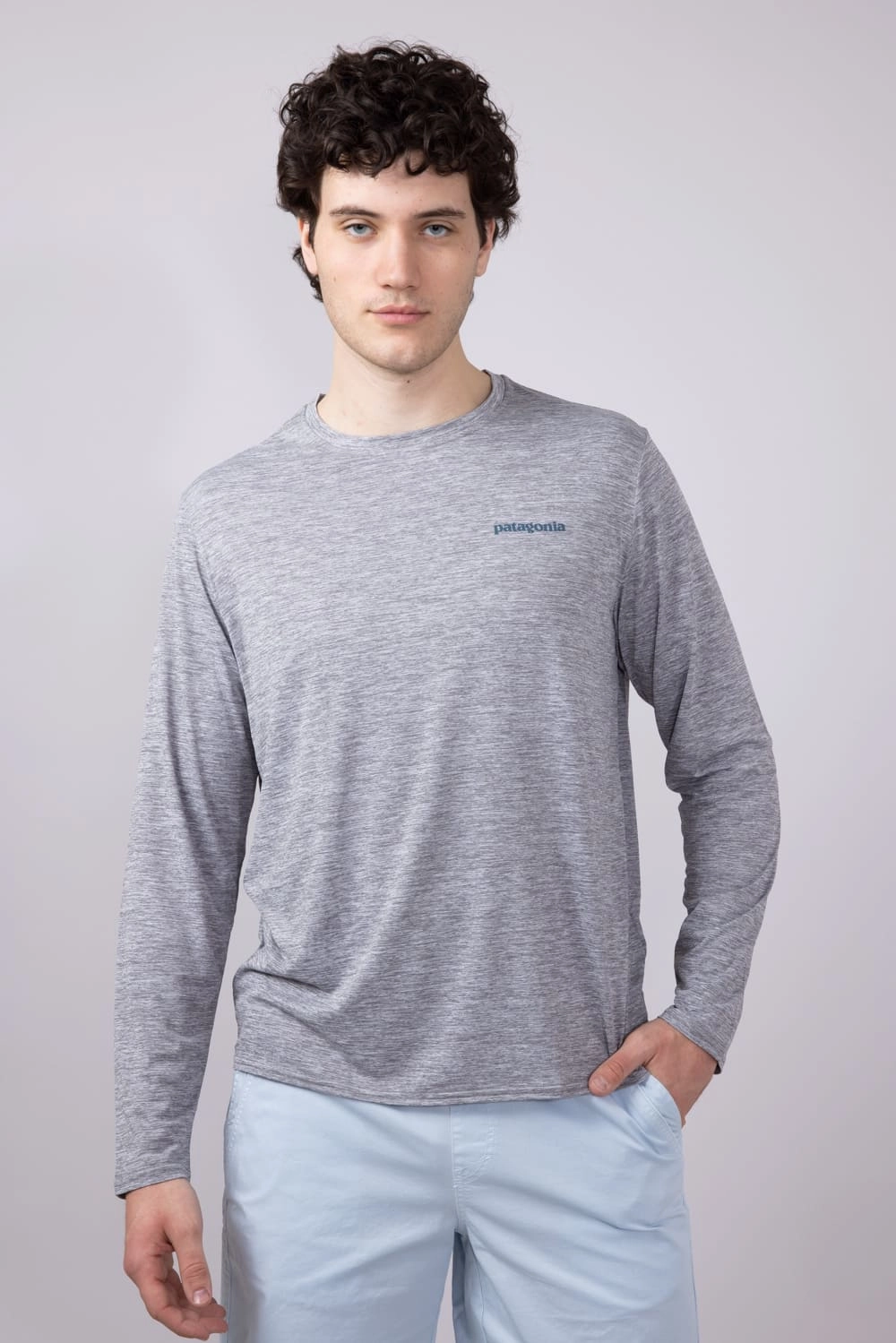 Sleek Stretch Patagonia Men??s Capilene Cool Daily Graphic T-Shirt for Men in Grey | 45170-BLAF