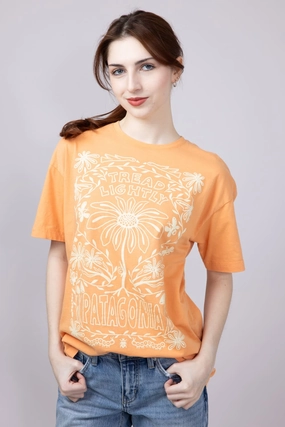 Patagonia Women??s Tread Lightly Oversized Organic T-Shirt for Women in Heirloom Peach | 37809-HLMP Relaxed Style