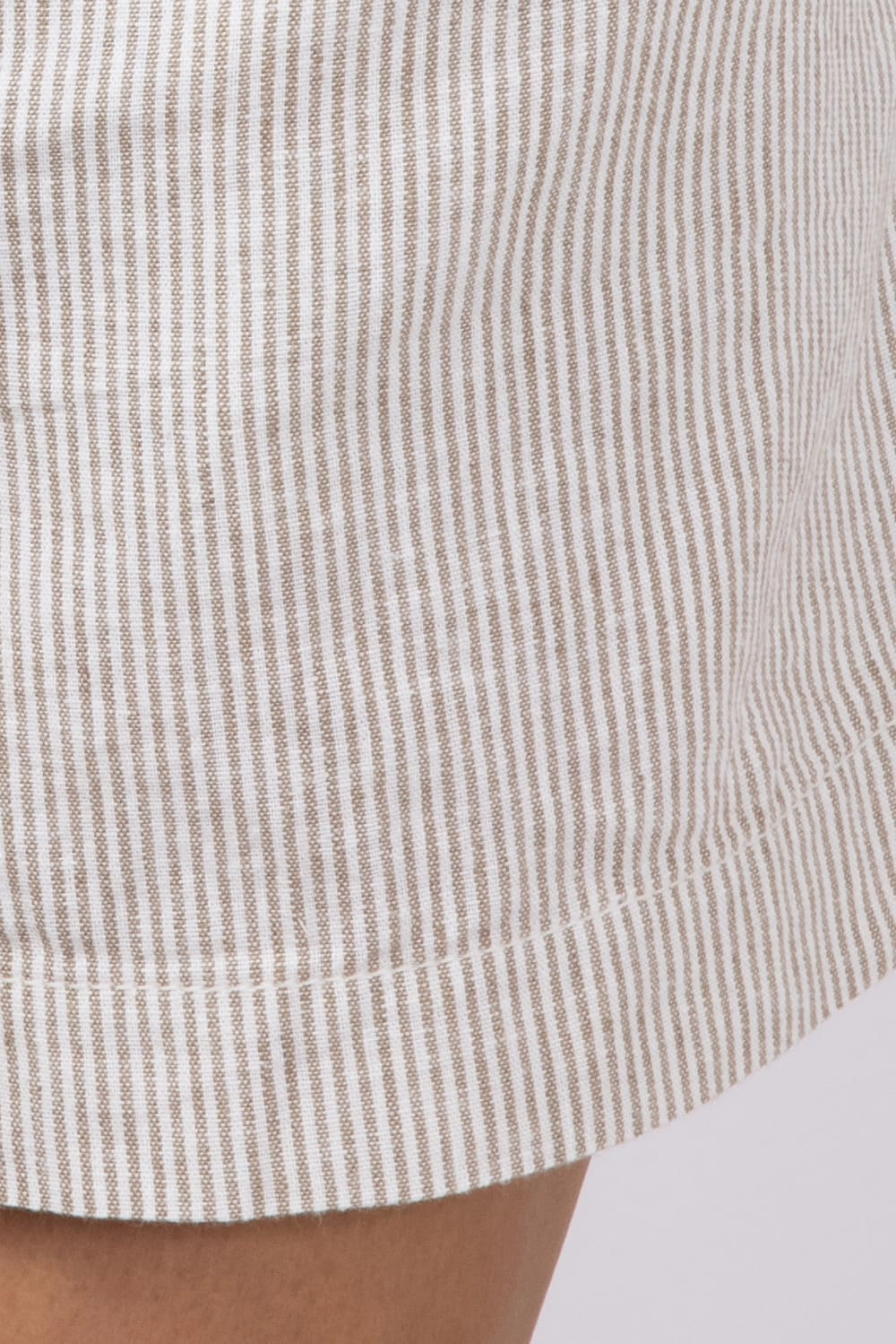 Pinstripe Drawstring Linen Shorts for Women in Khaki | 42713-KHAKI All Day Wear Core Fit