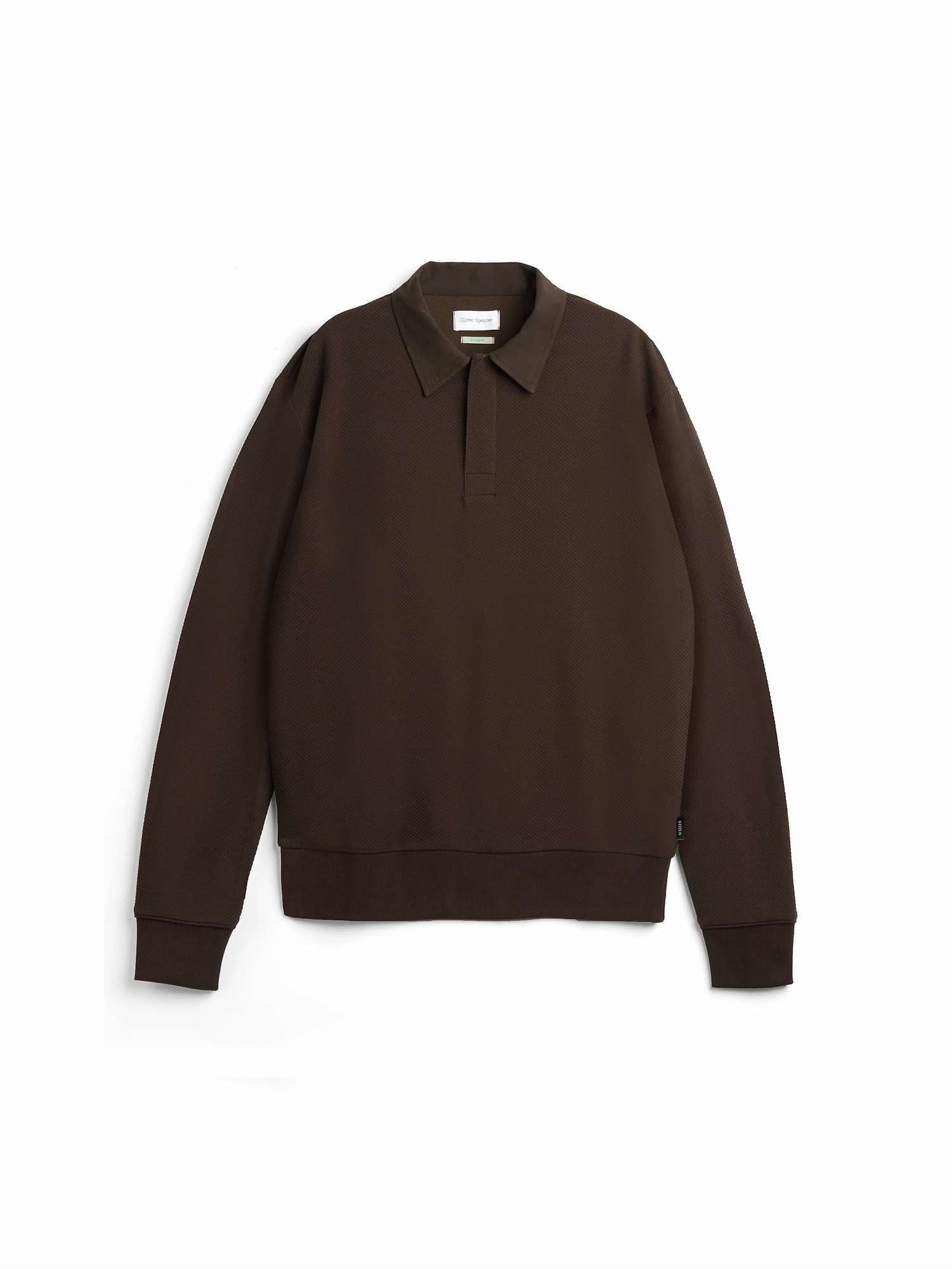 Curved Hem Long Sleeve Rugby Top Amery Brown