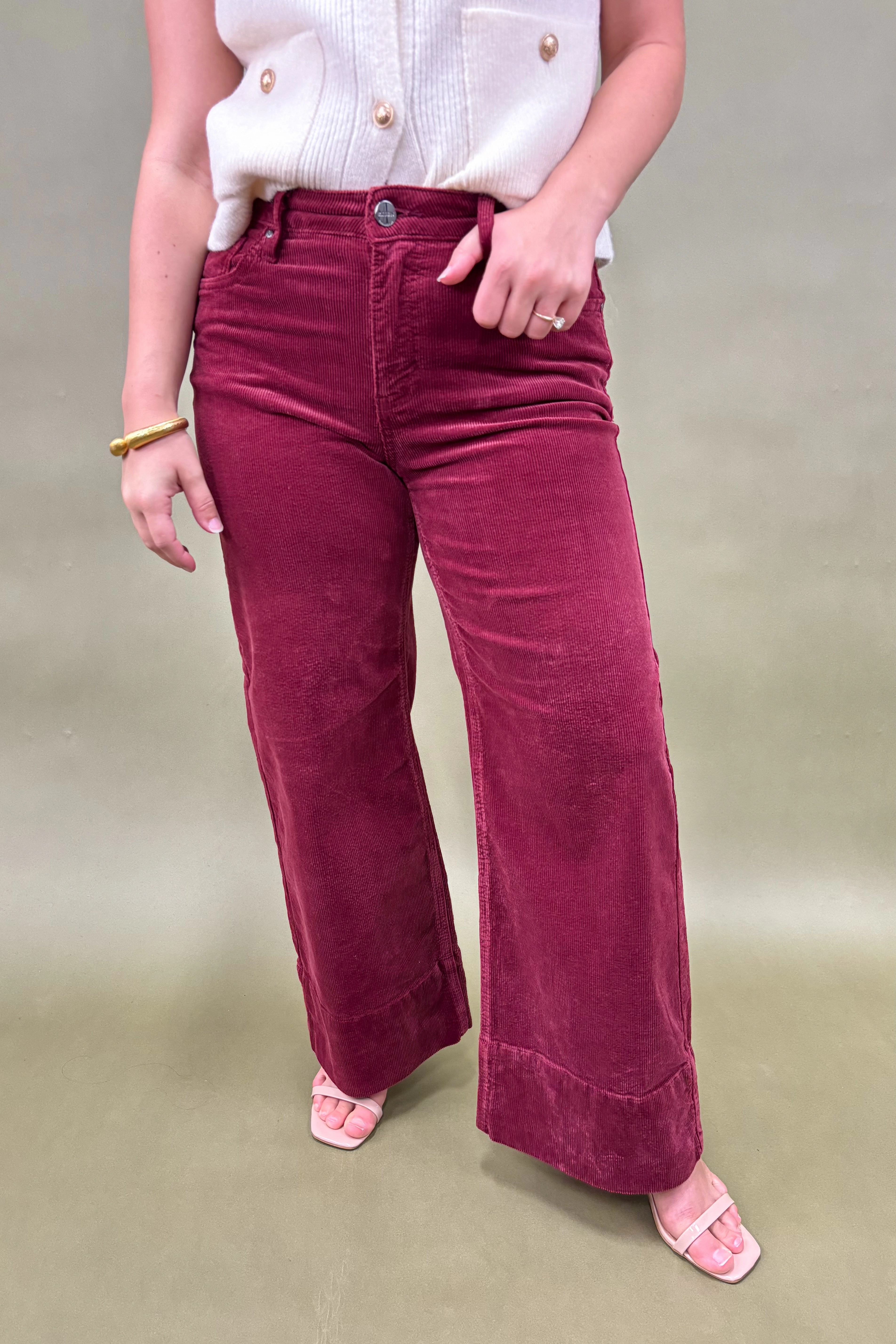 Quick Access Pockets The Ella Wide Leg Corduroy Pants