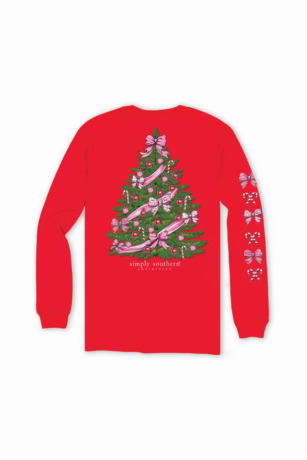 Hygroscopic Fiber Light Style Simply Southern Tree Long Sleeve T-Shirt for Women in Red | LS-TREE-RED