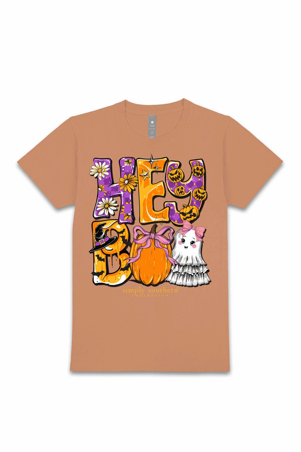 Simply Southern Hey Boo T-Shirt for Women in Chestnut Brown | SS-HEYBOO-CHSTNT Brushed Interior Lining