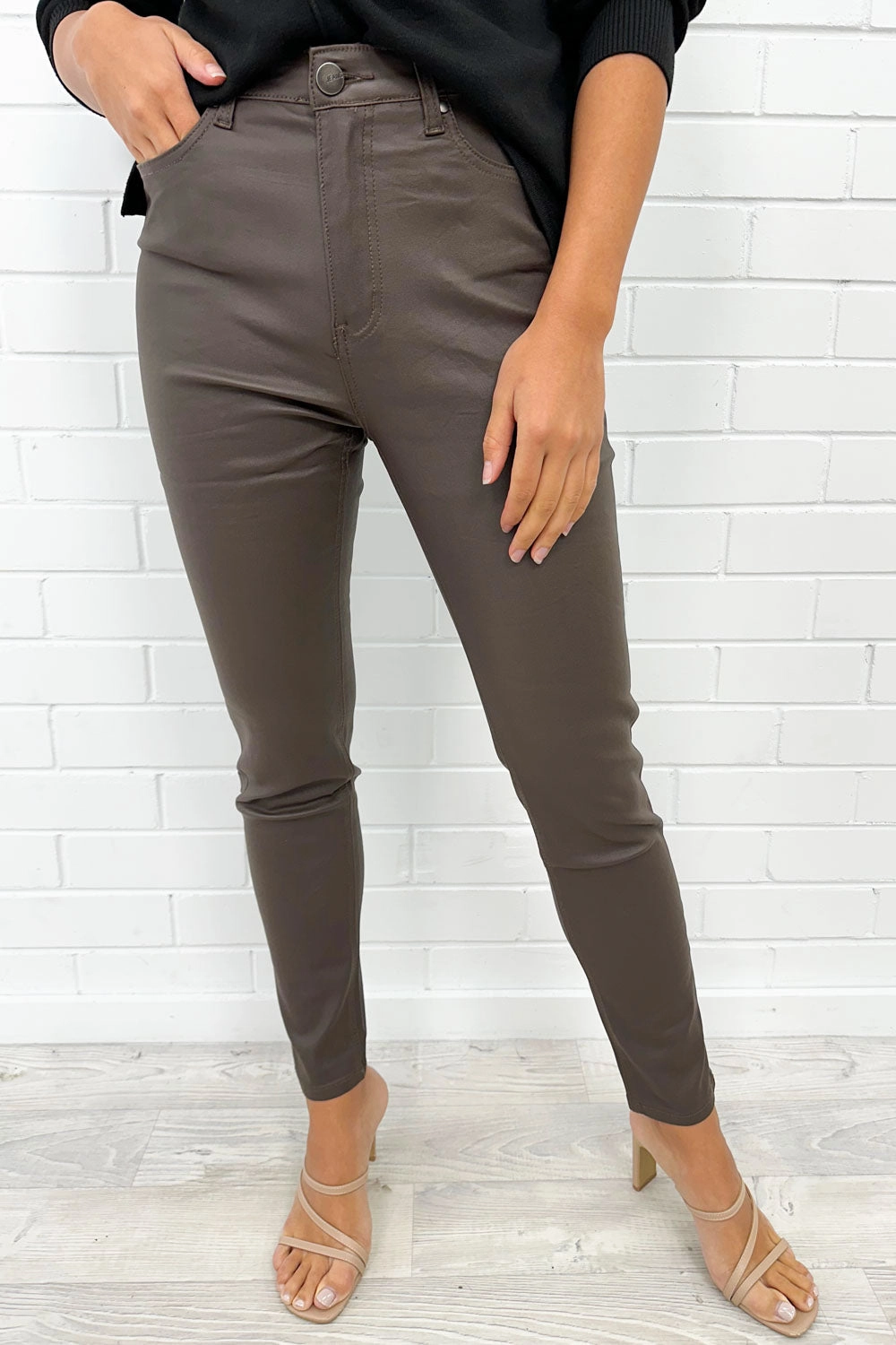 Pippa Wet Look Jeans Light Stretch