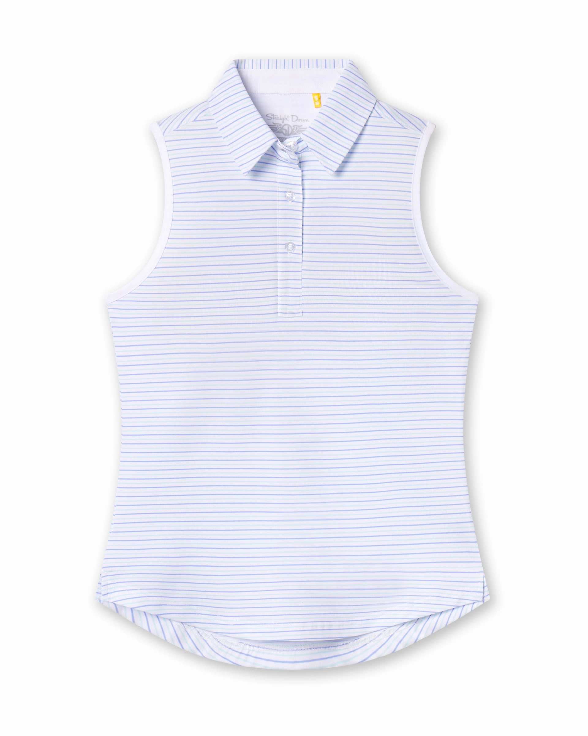 Functional Comfort Casual Wear Juno Stripe Sleeveless Polo - Glacier