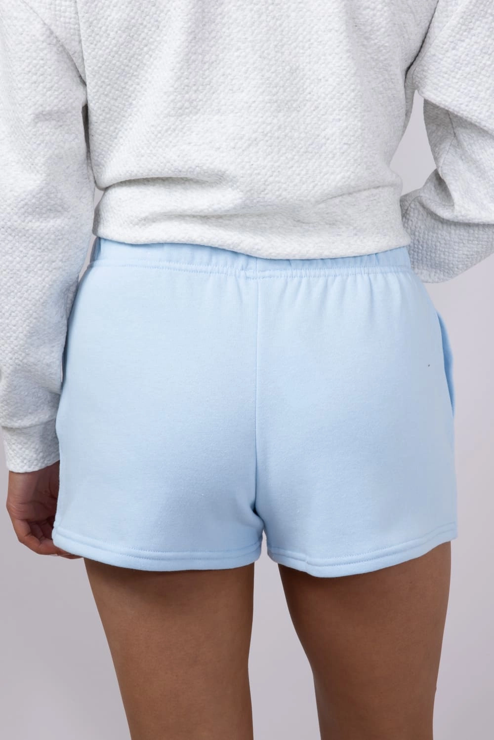 Unisex Design Ventilated Design 1897 Active Basic Fleece Shorts for Women in Blue | H420-BLUE