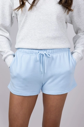 1897 Active Basic Fleece Shorts for Women in Blue | H420-BLUE ReflectiveAccents Reinforced Hemlines