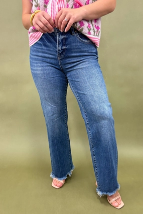 The Clara Ankle Straight Jeans StaticResistantMaterial Flat Lock Seams