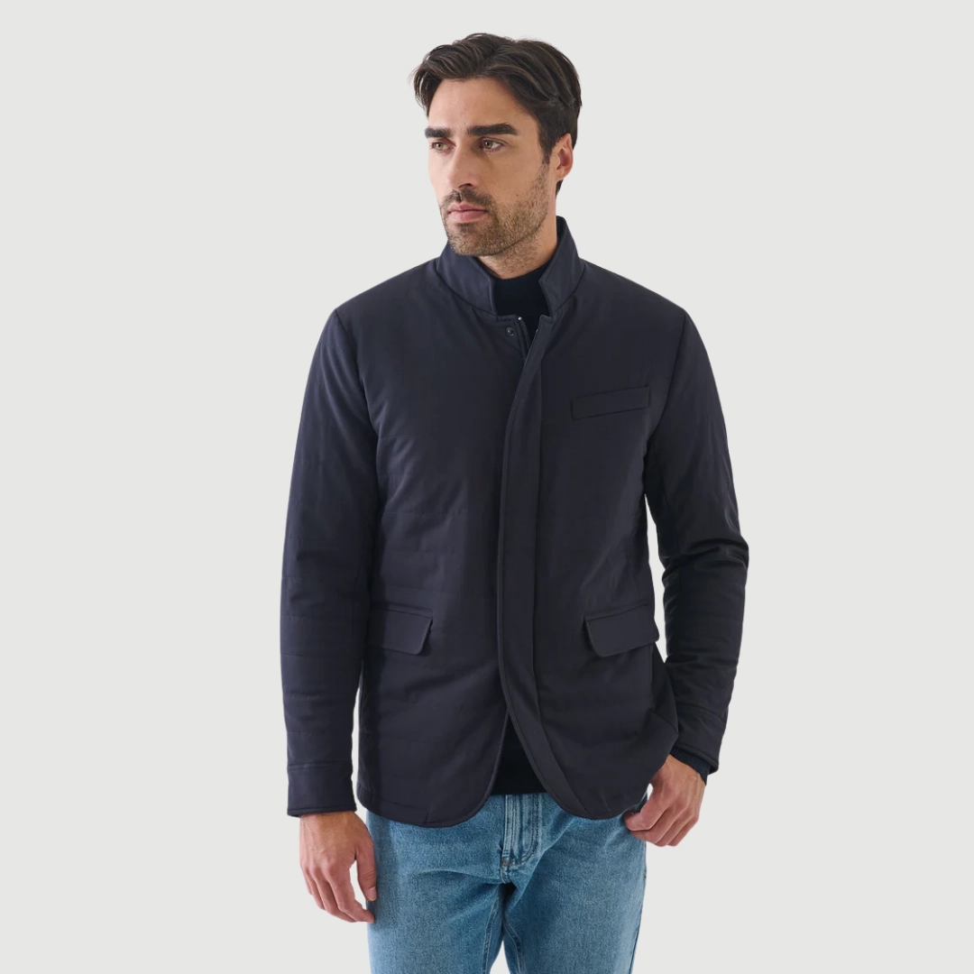 Multi pockets Moisture Management Fabric Nucleo Zip Jacket (Dark Navy)