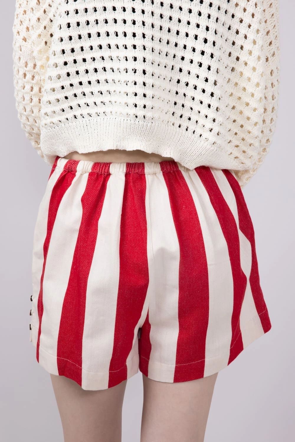 Wishlist Stripe Cotton Shorts for Women in Red/Natural | WL25-10122-REDNATURAL Sport Flex Design Golf Apparel